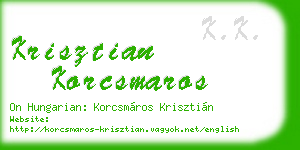 krisztian korcsmaros business card